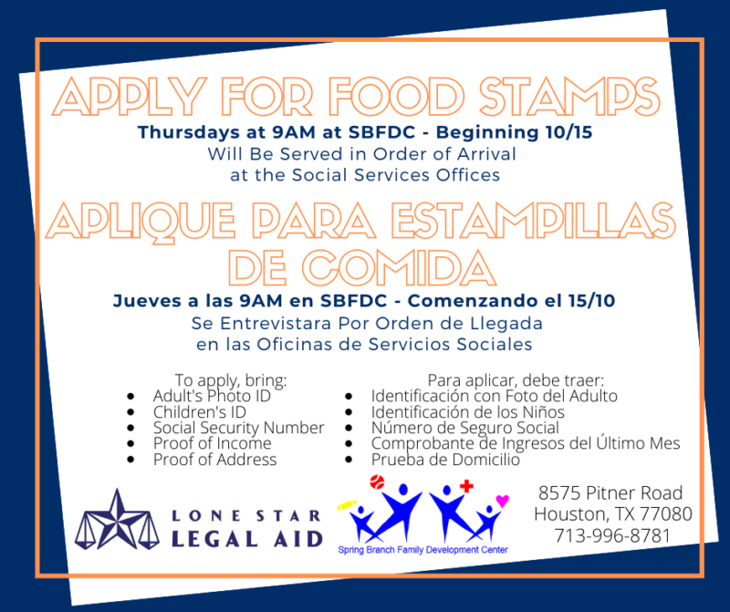 Food Stamp Enrollment Opportunities with Lone Star Legal Aid SBFDC